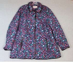 Woman Within Quilted Jacket Floral Print Lightweight Coat‎ 22W